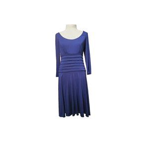 Max Studios Midi dress‎ size Medium pleated quarter sleeve Navy Blue